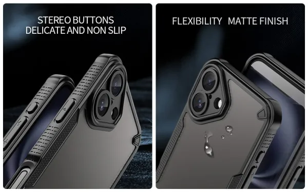 ArmorShield Hybrid Kryt, iPhone 16 Plus, čierny