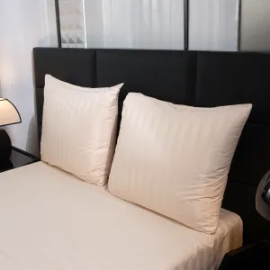Hotelové obliečky z mikrovlákna JASMINE šampanské - prúžok 2 cm Rozmer obliečok: 70 x 90 cm | 140 x 220 cm