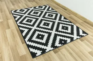 Protišmykový koberec Romby čierny