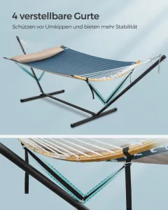 Dvojmiestna hojdacia sieť so stojanom 140x200 cm GHS002Q01