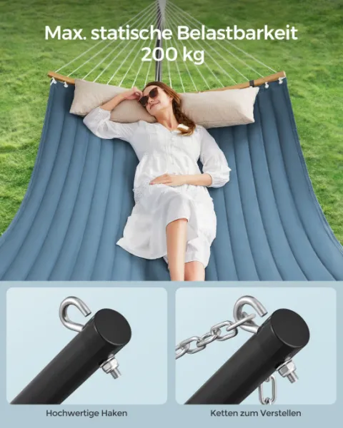 Dvojmiestna hojdacia sieť so stojanom 140x200 cm GHS002Q01