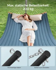 Dvojmiestna hojdacia sieť so stojanom 140x200 cm GHS002Q01