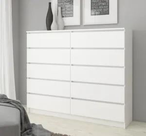 Ak furniture Komoda Kuba 140 cm 10 zásuviek biela