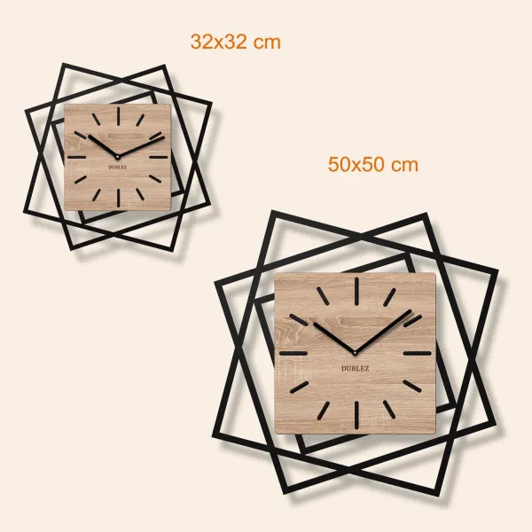 3D drevené hodiny na stenu - Frames