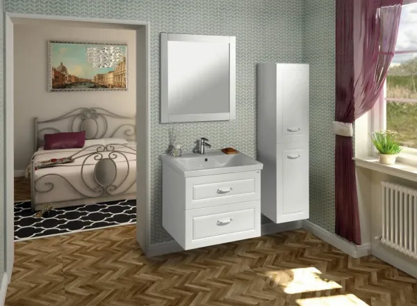 AQUALINE - FAVOLO zrkadlo v ráme 80x80cm, biela mat FV080