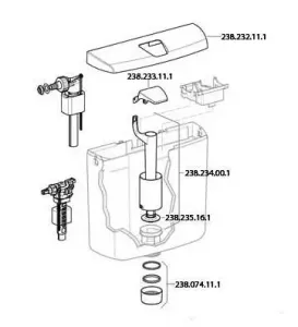 Geberit WC splachovacia nádržka AP110 nízkopoložená biela aj pre detské wc 136.610.11.1 (93004000) 136.610.11.1