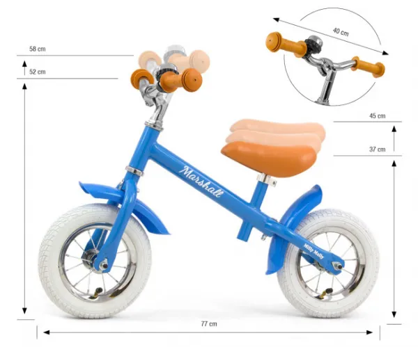 Detské odrážadlo bicykel Milly Mally Marshall Air Blue