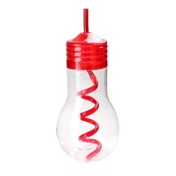 Plastová fľaša so slamkou TORO 600ml žiarovka MIX farieb