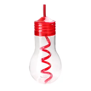 Plastová fľaša so slamkou TORO 600ml žiarovka MIX farieb