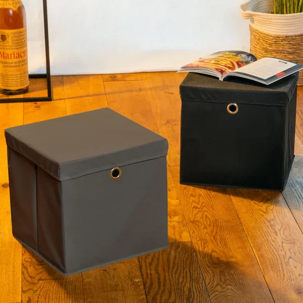 Haushalt international Úložný box, černý, 2 ks