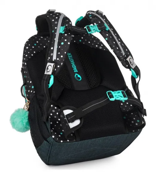 Školský set Bagmaster PORTO 24 A Set Black-Turquoise