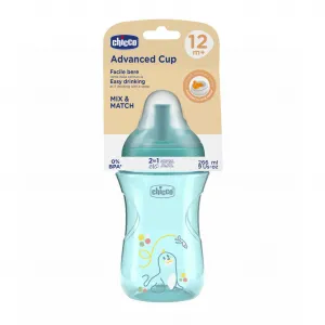CHICCO Hrnček Advanced so slamkovým náustkom teal, 12m+