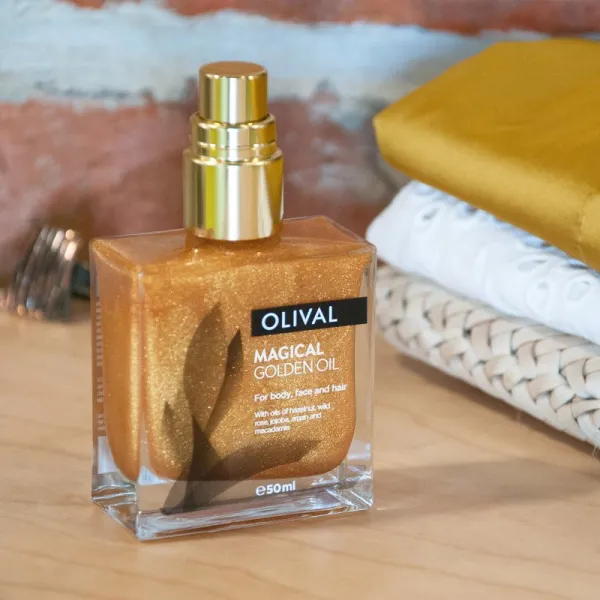 Olival Magical Gloden Oil multifunkčný suchý olej s trblietkami na tvár, telo a vlasy 50 ml
