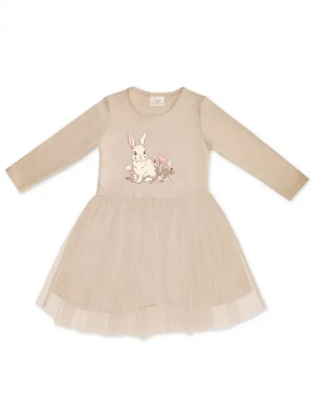 Dievčenské šaty tyl SWEET BUNNY s dlhým rukávom