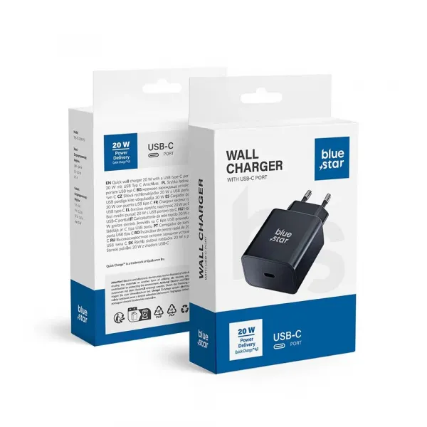 BlueStar adaptér USB-C, 20W, čierny