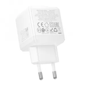 Borofone adaptér BN19 Intenso GaN - USB + USB-C, PD, 20W, QC 3.0, 3A, biely