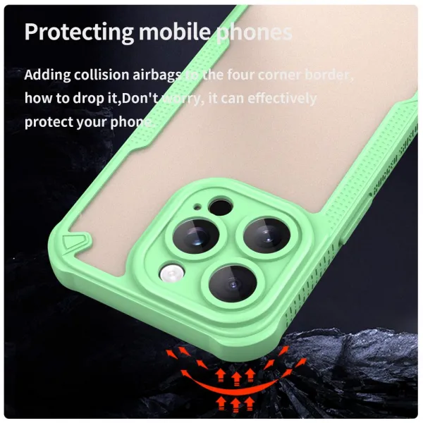 ArmorShield Hybrid Kryt, iPhone 15 Pro, zelený