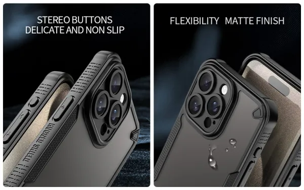 ArmorShield Hybrid Kryt, iPhone 15 Pro Max, čierny