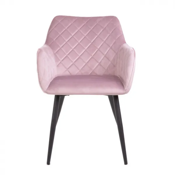 Jedálenská stolička SHELTON zamatová ružová 860497