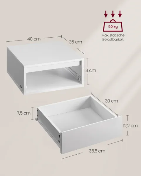 Set dvoch závesných nočných stolíkov LET854W01 (2ks)