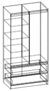 Ak furniture Šatníková skriňa Star 90 cm wenge/biela