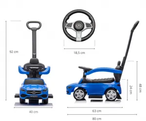 Detské odrážadlo s vodiacou tyčou MERCEDES C-Class Deluxe Milly Mally Blue