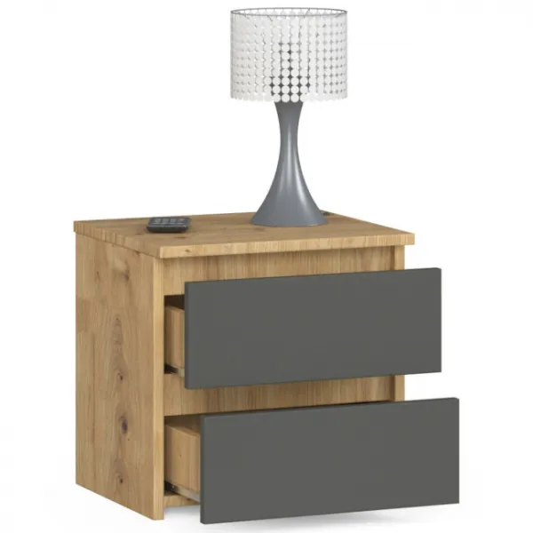 Ak furniture Noční stolek CL2 40 cm dub artisan/grafitově šedý