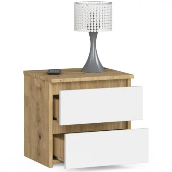 Ak furniture Nočný stolík CL2 40 cm dub artisan/biely
