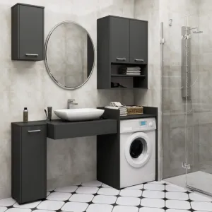 Ak furniture Závěsná koupelnová skříňka Fin W64 64 cm grafit