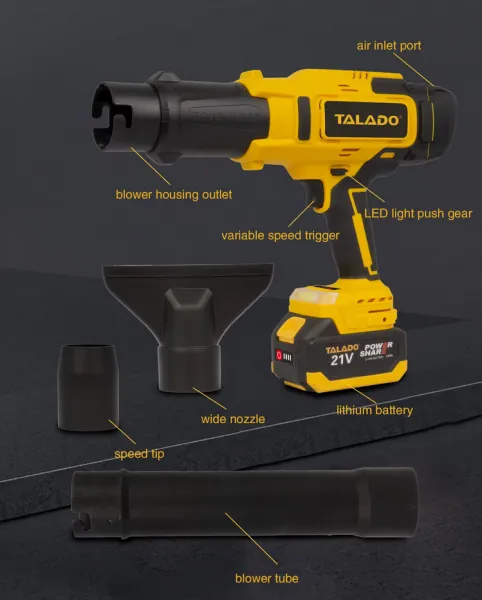 AMOEBA Ručný SUPER TURBO Fúkač 220m/s 2000W 2 x batéria 4Ah 21V. Vhodný na sušenie auta. Náradie je vhodné pre batériu MAKITA 18V