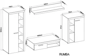 ArtLemp Obývacia stena SUMBA | biela