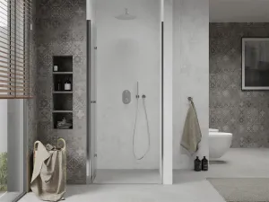 MEXEN - Lima sprchové dvere zalamovacie 65, transparent, chróm sa stenovým profilom 856-065-000-01-00