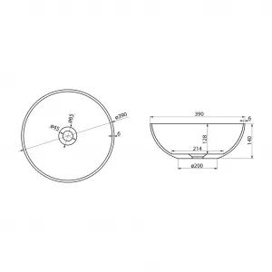 POLYSAN - BANERA ROUND umývadlo na dosku, liaty mramor, priemer 39cm, biela 14337