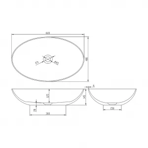 POLYSAN - BANERA OVAL umývadlo na dosku, liaty mramor, 60x40cm, biela 14397