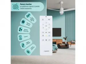 Noaton 14132WWL Canis, biela a svetlo hnedá, stropný ventilátor so svetlom