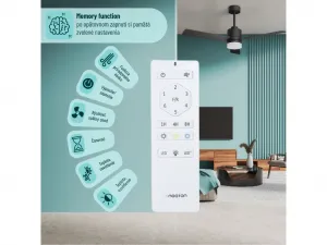 Noaton 14132BBD Canis, čierna a tmavé drevo, stropný ventilátor so svetlom