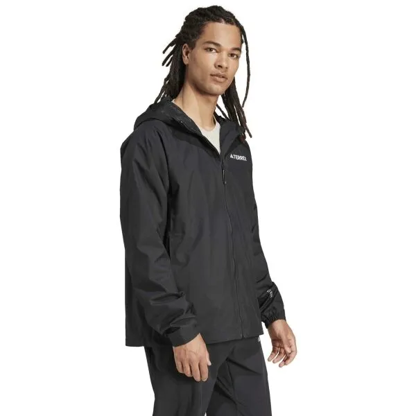 adidas TERREX MULTY 2L RAIN JACKET Pánska outdoorová bunda, čierna, veľkosť