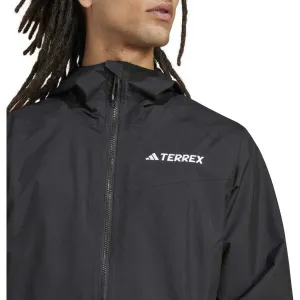 adidas TERREX MULTY 2L RAIN JACKET Pánska outdoorová bunda, čierna, veľkosť