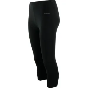 ALPINE PRO DEWESA Dámske 3/4  legíny, čierna, veľkosť