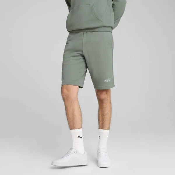 Puma ESSENTIALS+ LOGO LAB GRAPHIC SHORTS 10 Pánske teplákové kraťasy, zelená, veľkosť
