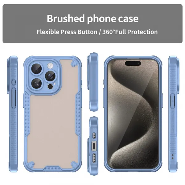 ArmorShield Hybrid Kryt, iPhone 15 Pro, modrý