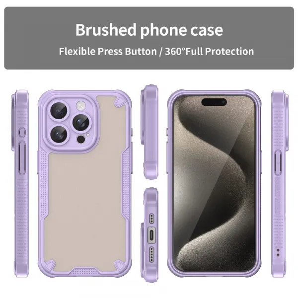 ArmorShield Hybrid Kryt, iPhone 15 Pro, fialový