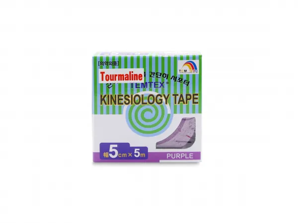 Temtex kinesio tape Tourmaline, fialová tejpovacia páska 5cm x 5m