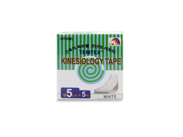 Temtex kinesio tape Classic, biela tejpovacia páska 5cm x 5m