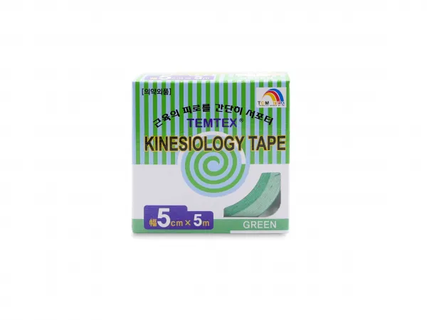 Temtex kinesio tape Classic, zelená tejpovacia páska 5cm x 5m