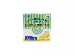 Temtex kinesio tape Classic, žltá tejpovacia páska 5cm x 5m