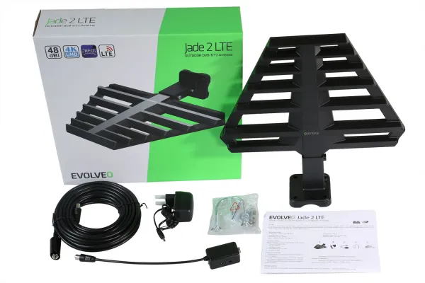 EVOLVEO Jade 2 LTE, 48dBi aktivní venkovní anténa DVB-T/T2, LTE filtr