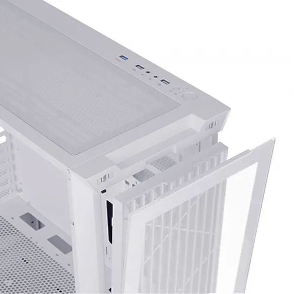 EVOLVEO Ptero Q2+, 2x predný panel - sklo/mriežka, 4x ventilácia, skriňa ATX - bielá