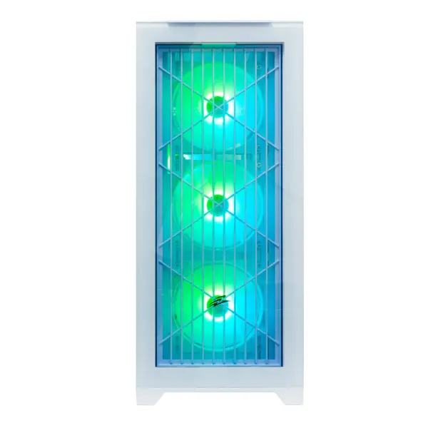 EVOLVEO Ptero Q2+, 2x predný panel - sklo/mriežka, 4x ventilácia, skriňa ATX - bielá