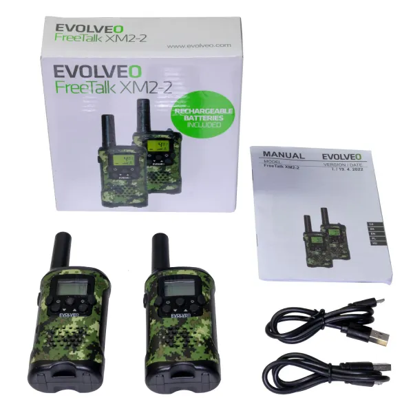 EVOLVEO FreeTalk XM2-2, sada 2 vysielačiek bez dobíjacej základne